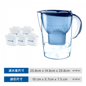 碧然德（BRITA） 过滤净水器 家用滤水壶 净水壶 海洋系列 3.5L蓝色 一壶六芯装 